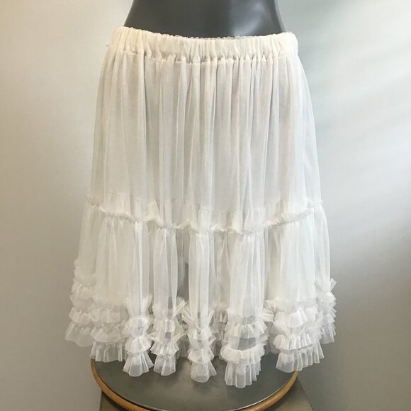 Talia Benson Dresses & Skirts - Talia Benson Sheer Tiered Midi Skirt with Ruffled Hemline Size S